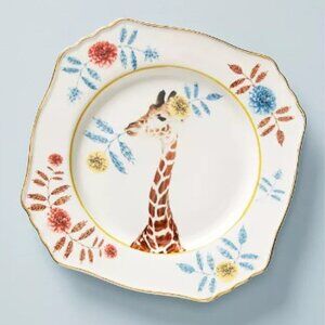 Anthropologie Lou Rota Mother Nature Dessert Plate with Giraffe - New